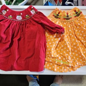 6 Month Thanksgiving/Christmas Smocked Dresses
